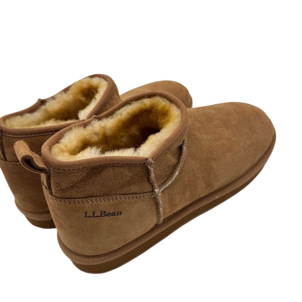 LL Bean Wicken Good Women's Suede Shearling Lined Ankle Booties Size 10 - Picture 4 of 7